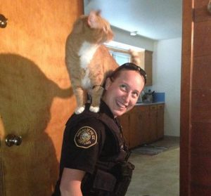 Cat With Police Officer