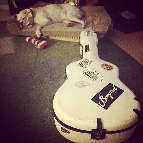 Benny with John's guitar